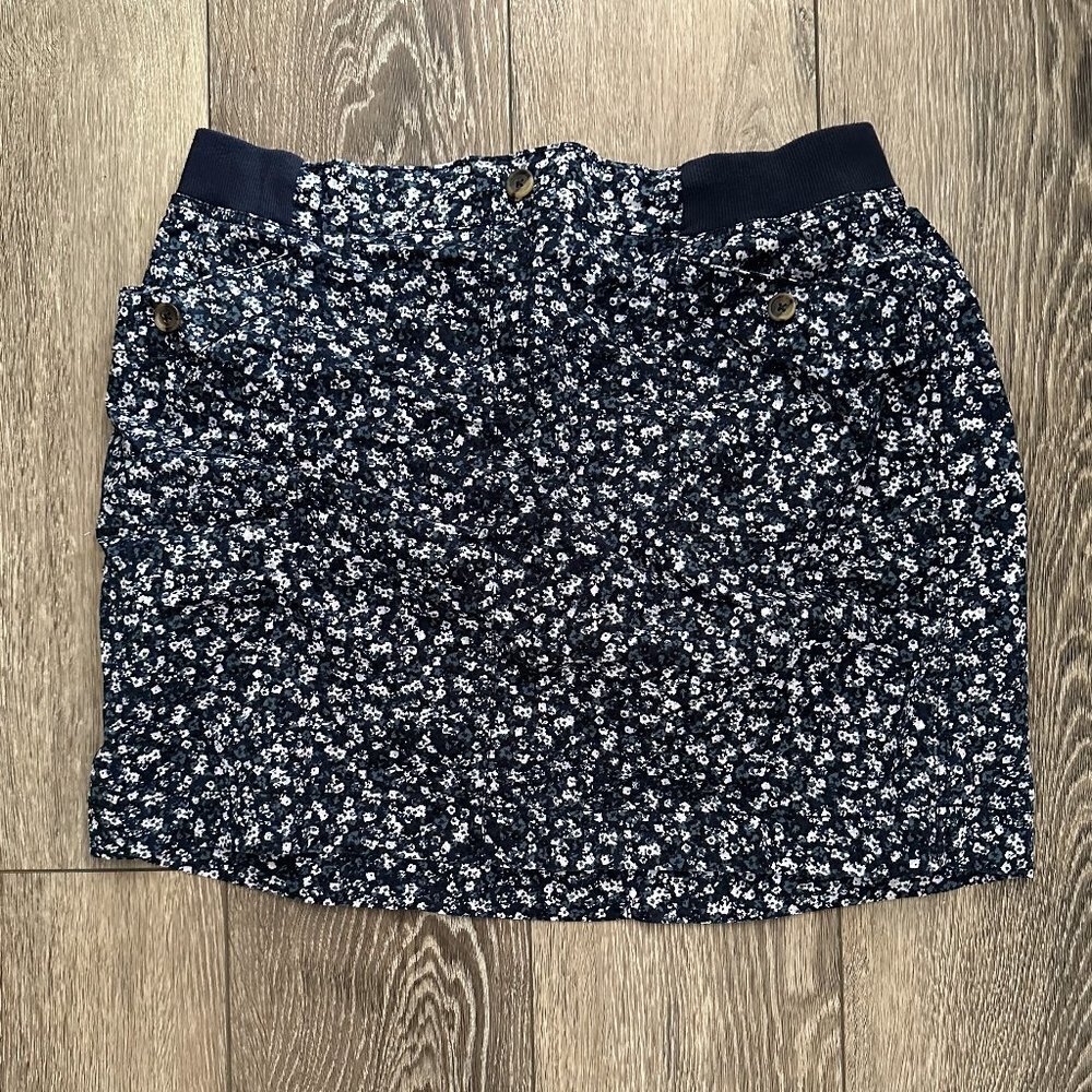 Penningtons Cotton Floral Mini Skirt Pull-on Lined with Pockets SZ  18 EUC